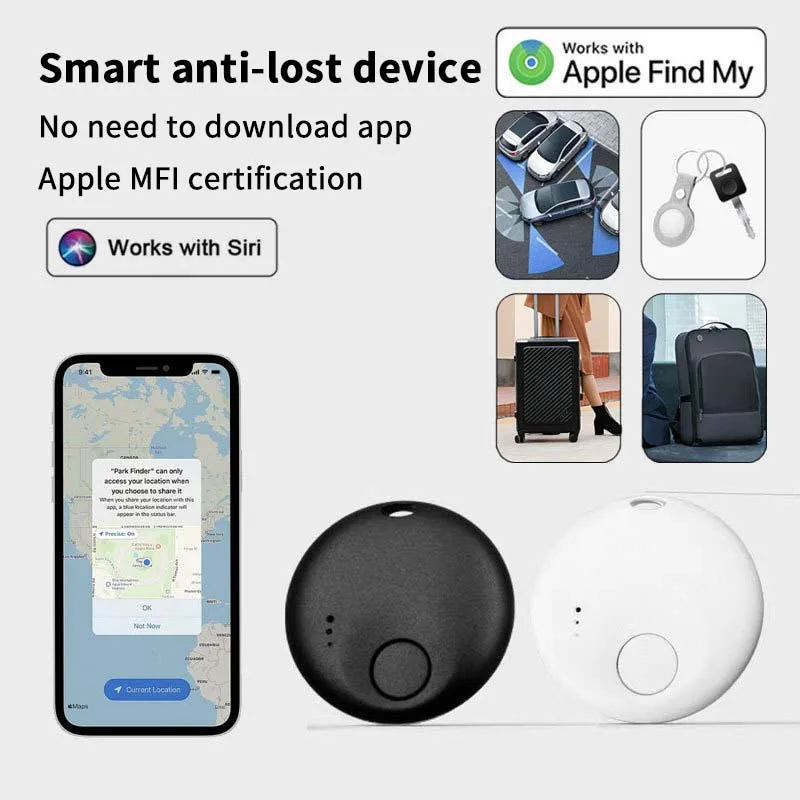 Mini Air Tag Compatible with Apple Find My APP Smart GPS Tracker with Key Ring for Pet Car Key Children Elderly Anti-lost Finder