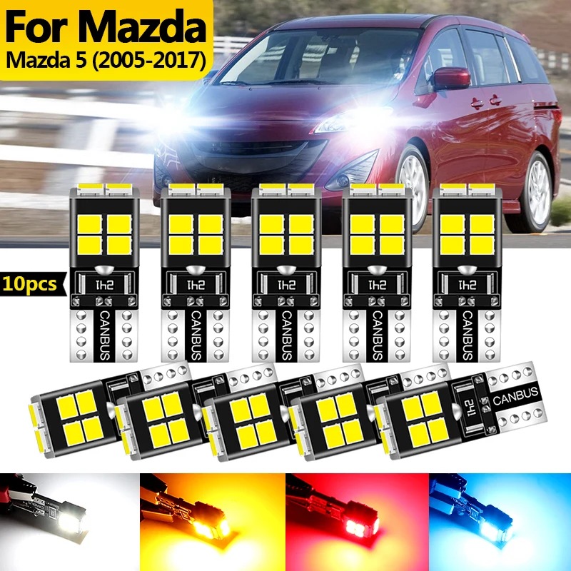 

10 шт. 12 В для Mazda 5 2005 2006 2007 2008 2009-2017 светодиодный габаритный фонарь стояночная лампа W5W T10 194 Canbus автомобильные аксессуары