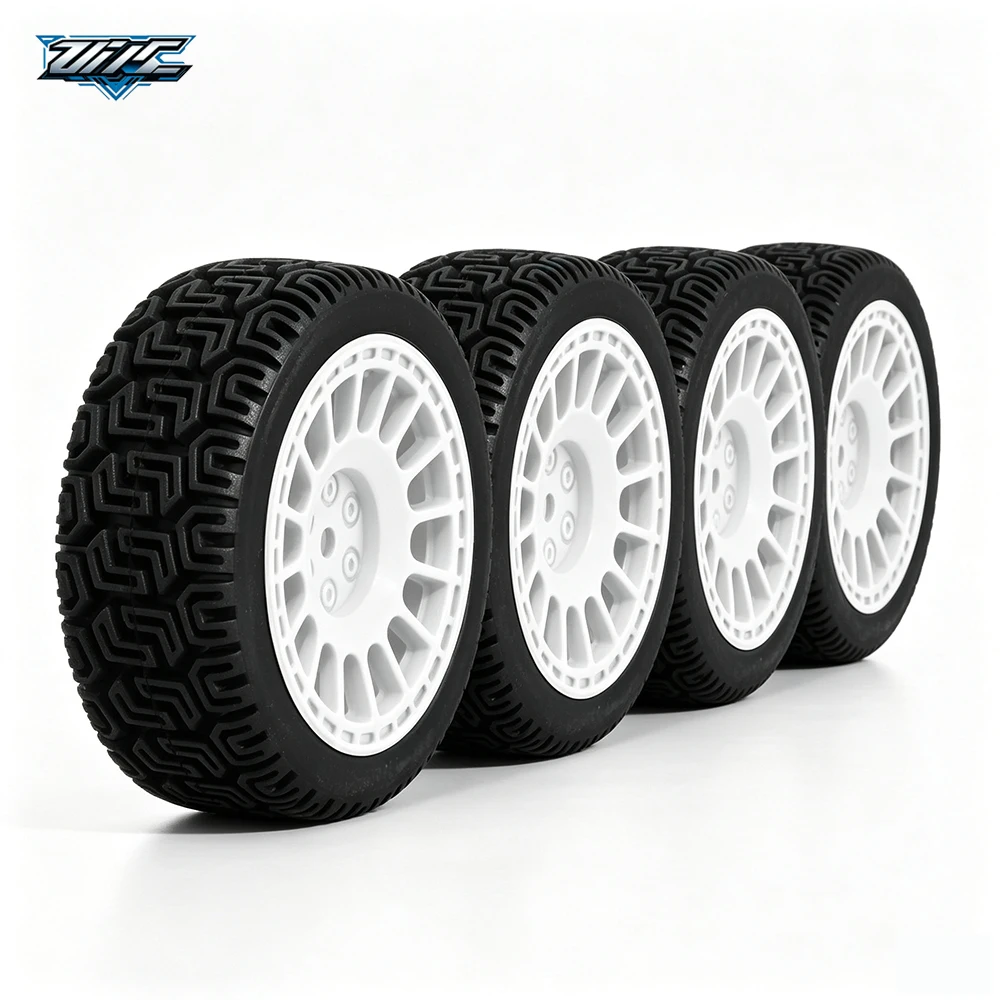 High‑Grip Rubber Rally Tires, 4PCS 67mm For 1/10 RC Car Tamiya XV01 XV02 TT01 TT02 Upgrade Parts