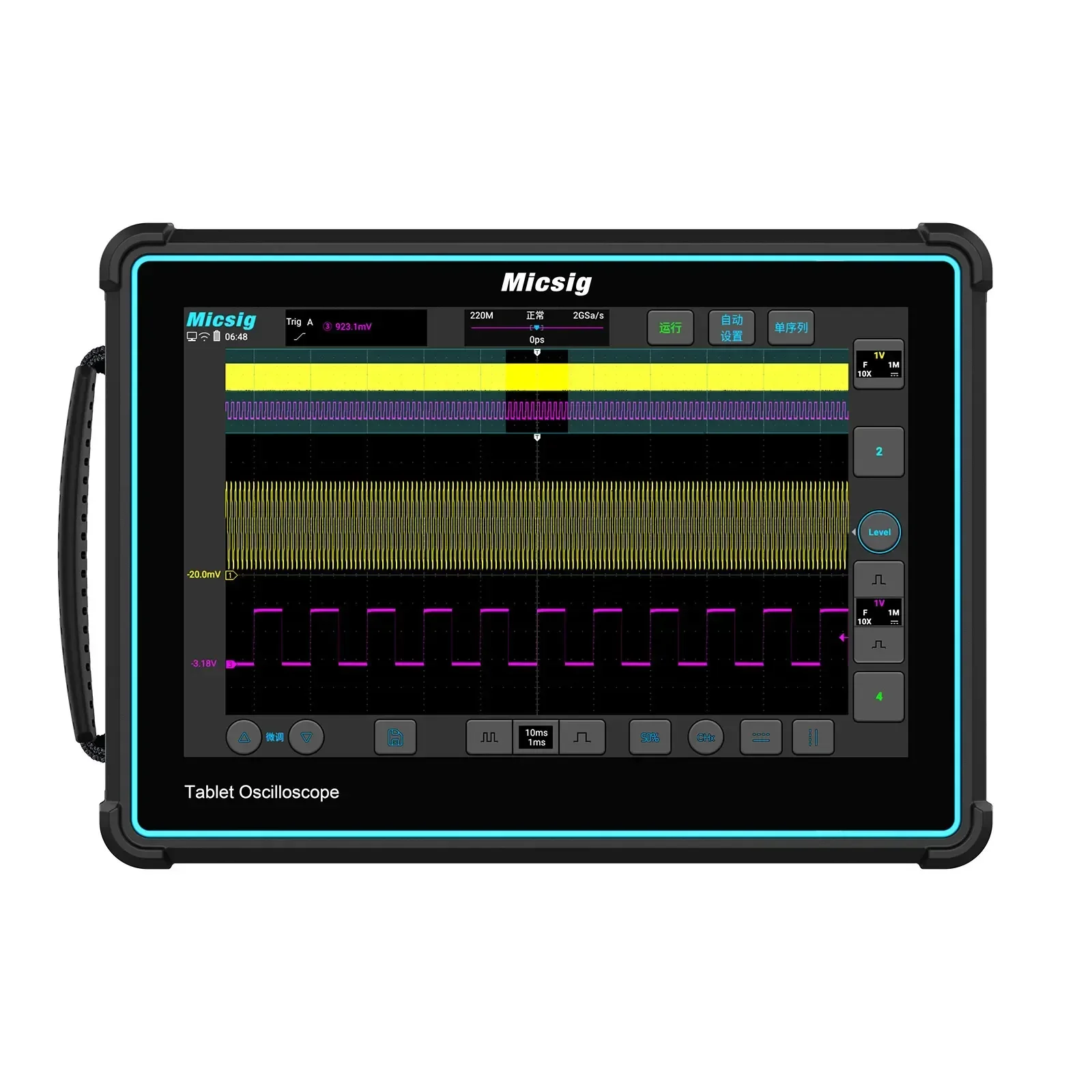 

NEW IN STOCK Micsig TO2002 200MHz 1GSa/s Tablet Oscilloscope 2 Channel Oscilloscope Supports Bus Decoding