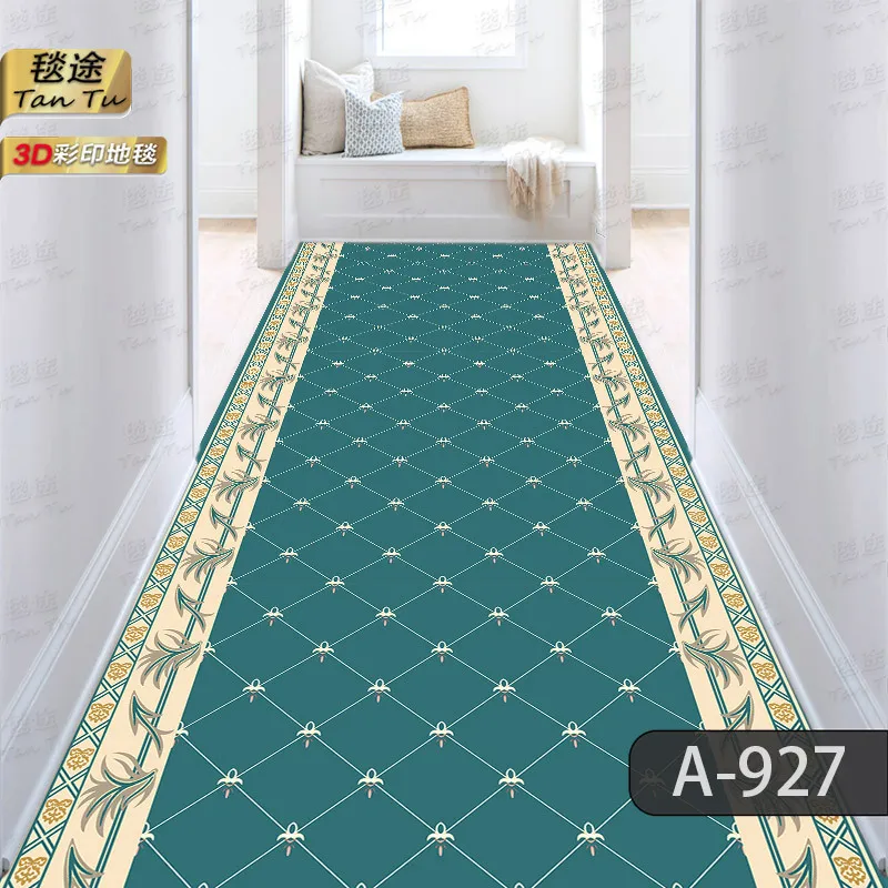 Retro Long Corridor Carpet Runners Aesthetic Luxury Hotel Hallway Decoration Home Aisle Non-slip Long Mat Walkway Rug Washable