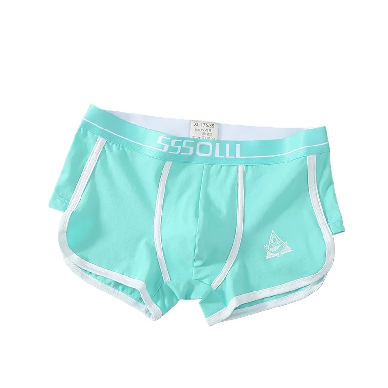 ملابس داخلية رجالية قطنية مريحة تسمح بمرور الهواء، سراويل داخلية عصرية متوسطة الخصر، سراويل داخلية رياضية فضفاضة مضادة للبكتيريا