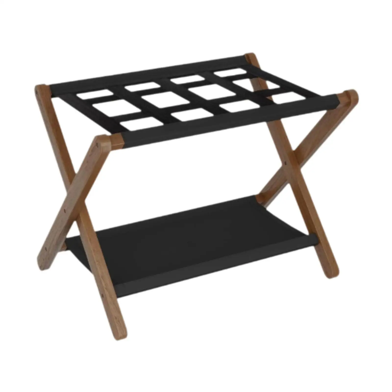 Foldable Luggage Rack Organizer Portable Multifunctional with Shoes Shelf 2 Tier