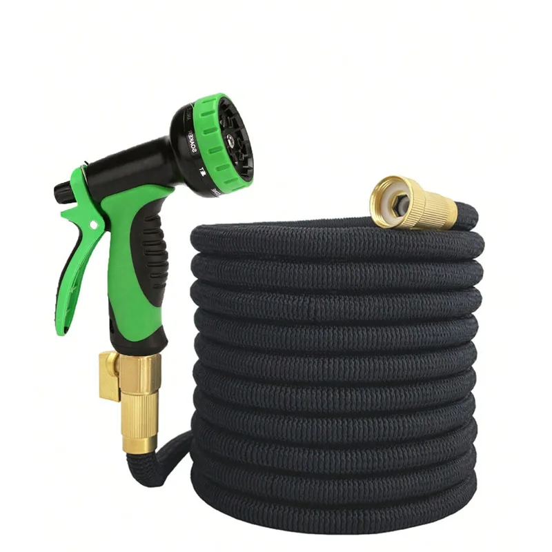 Комплект садовых телескопических шлангов 25-100 футов, портативный водяной пистолет высокого давления с 10 функциями, фотография