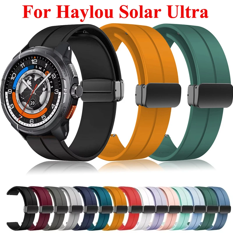 Tali Silikon Magnetik 22mm Untuk Haylou Solar Ultra Strap Correa Untuk Haylou Watch 2 Pro 4 4S RS5 R8 S8 S6/Solar Neo Solar 5 Belt
