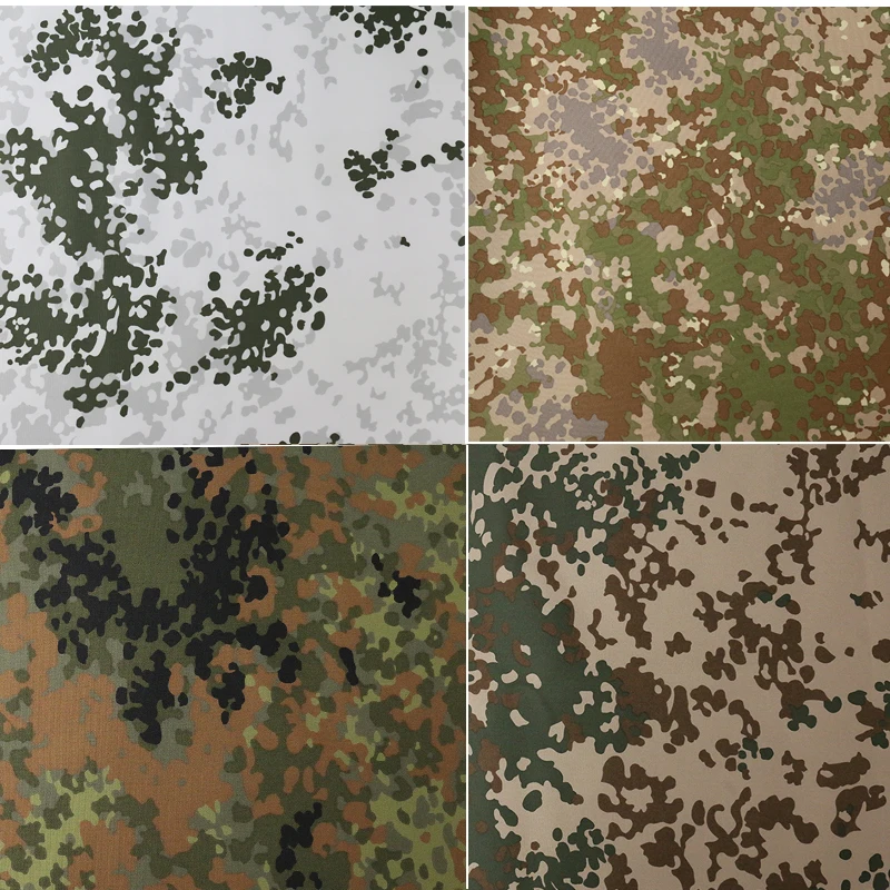 500D Nylon German Flecktarn Camouflage Fabric Jungle Desert Snow Spotted Camo Cloth PU Coating Backpag Tactical Vest DIY
