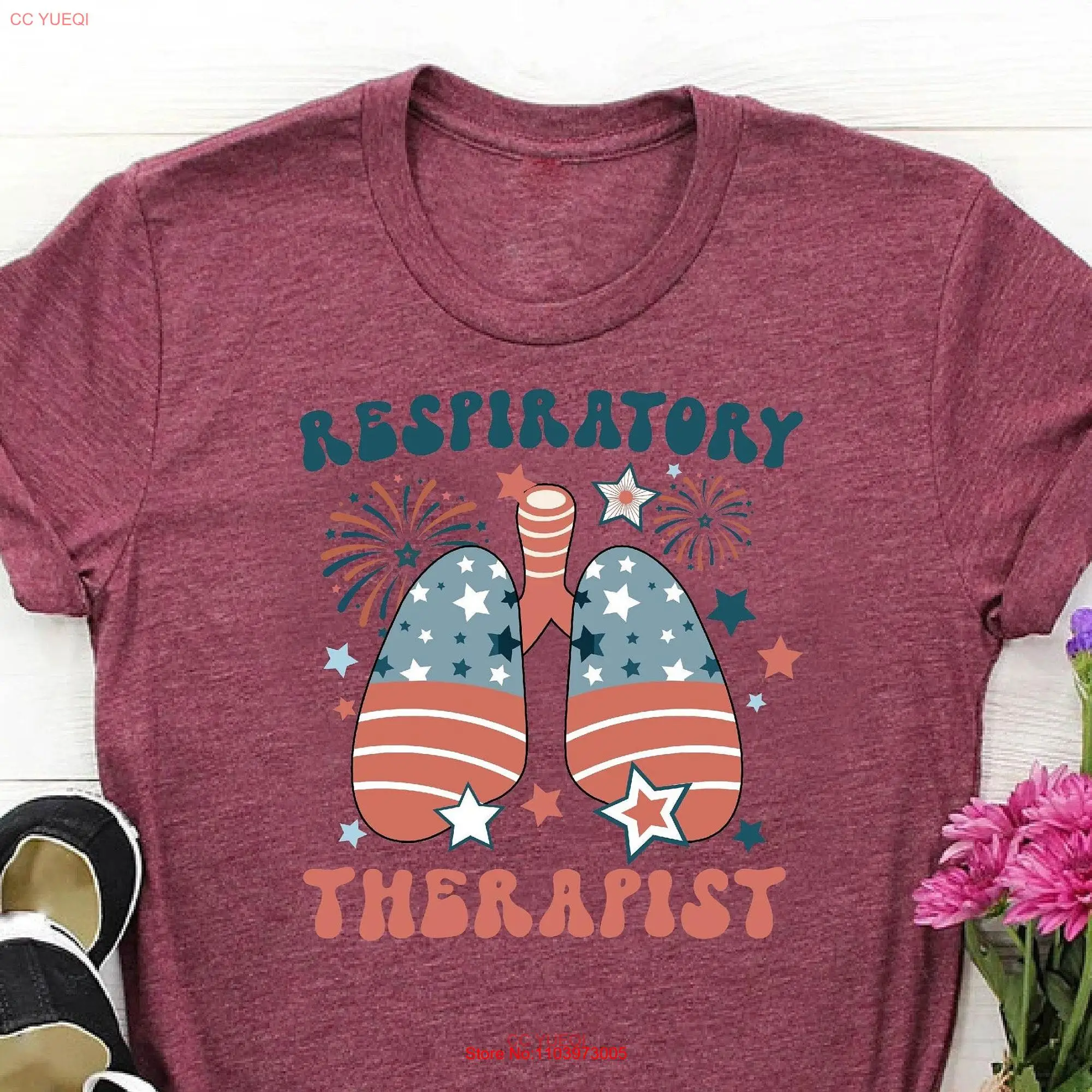 4 июля респираторный терапевт, футболка, терапия, медсестра, пульмолога RT патриотический длинный или короткий рукав