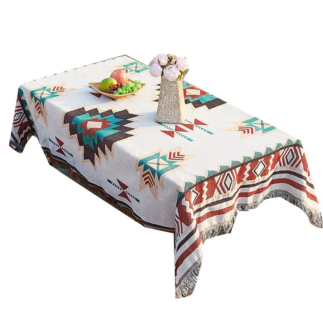 Geometrische Strand Camping Kwastjes Deken Picknick Tafelkleed Bohemian Gestreepte Plaid Dekens Voor Bed Sofa Vintage Wandtapijt