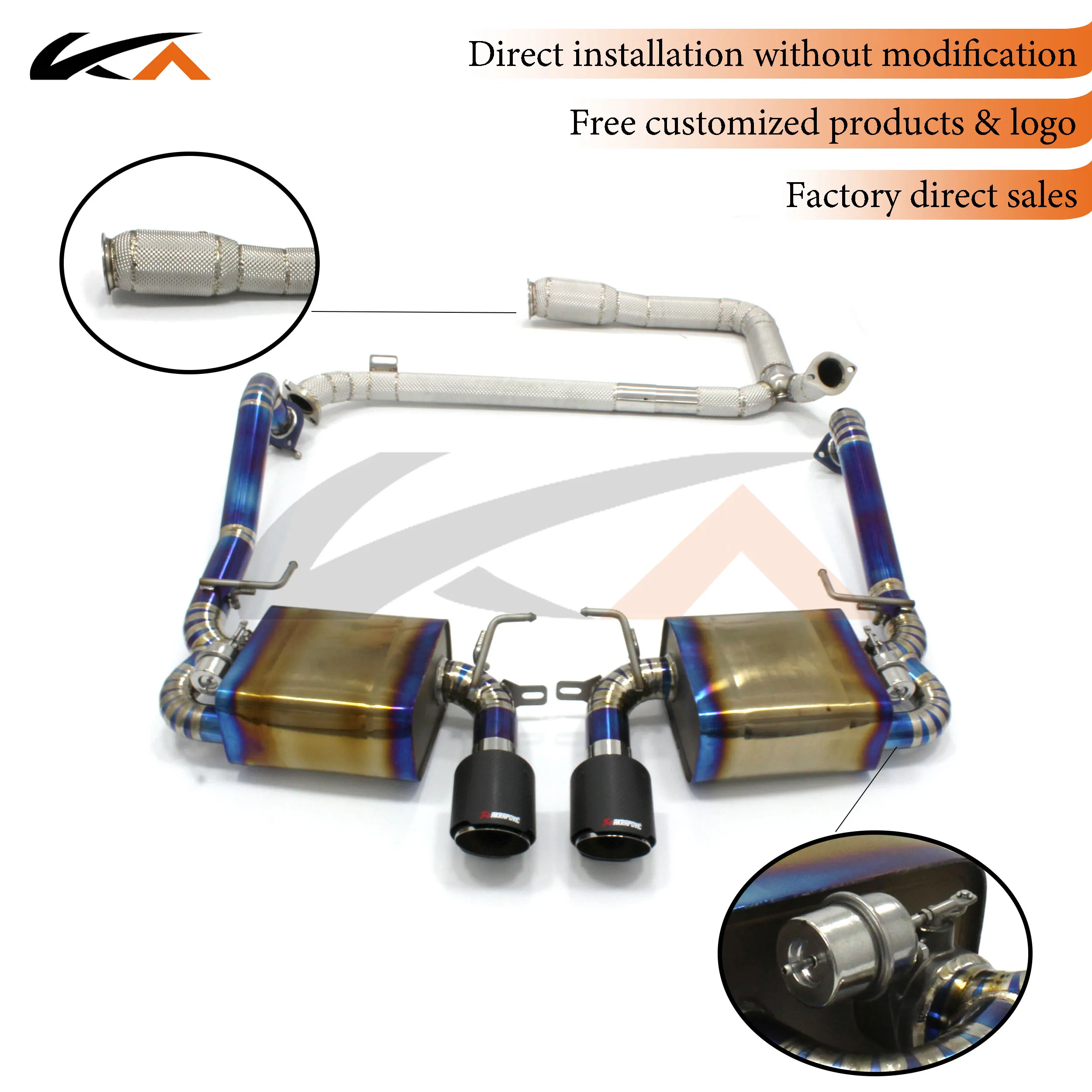 

Catback For Porsche Cayman Boxster 718 Titanium Alloy Rear Section With Muffler And Valve And Downpipe