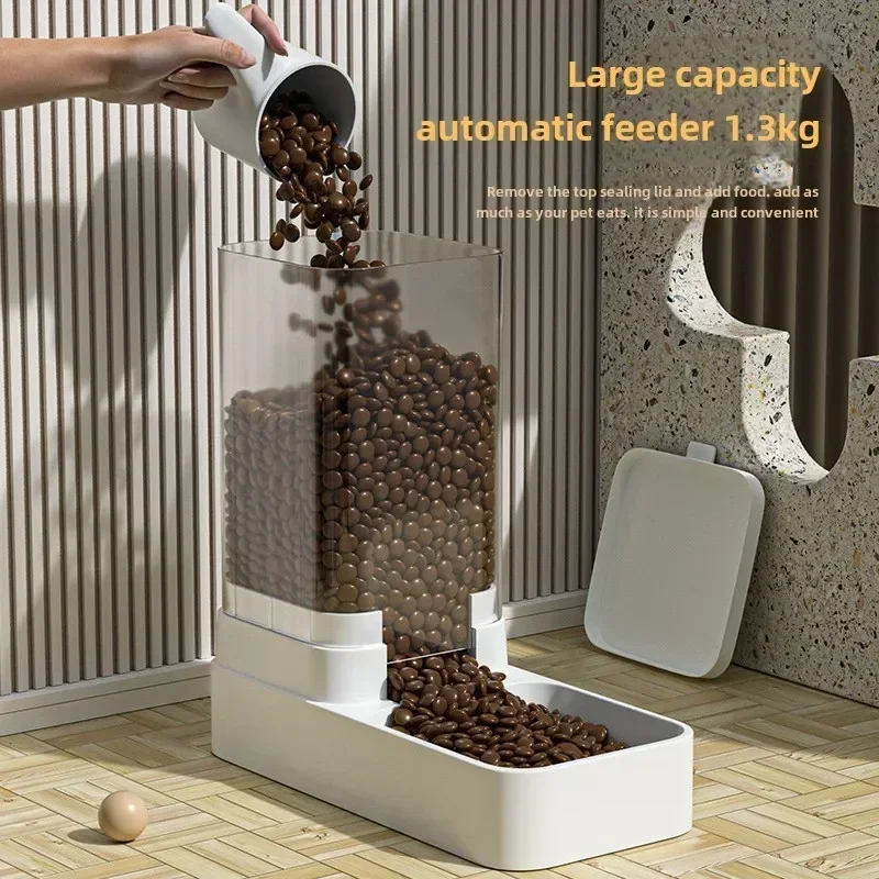 1PC Dog Feeder Cat Water Dispenser Automatic Cat Feeder Dispenser Gravity Cat Feeder Food Storage Dispenser Container 3.3L/3.8L