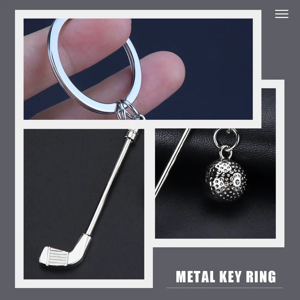 

Набор из 3 брелоков для ключей в виде мячей для гольфа, из полированного цинкового сплава, легкий, с подвеской, в спортивном стиле, для ключей и сумок