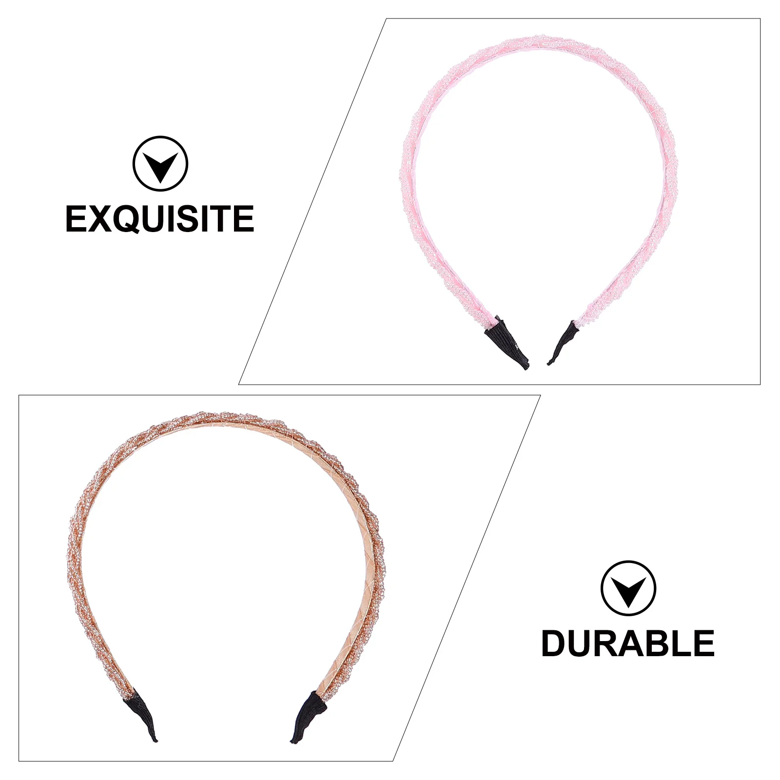 Diadema trenzada torcida, cuentas de cristal, accesorio para el cabello, tocado de moda, diadema para mujer