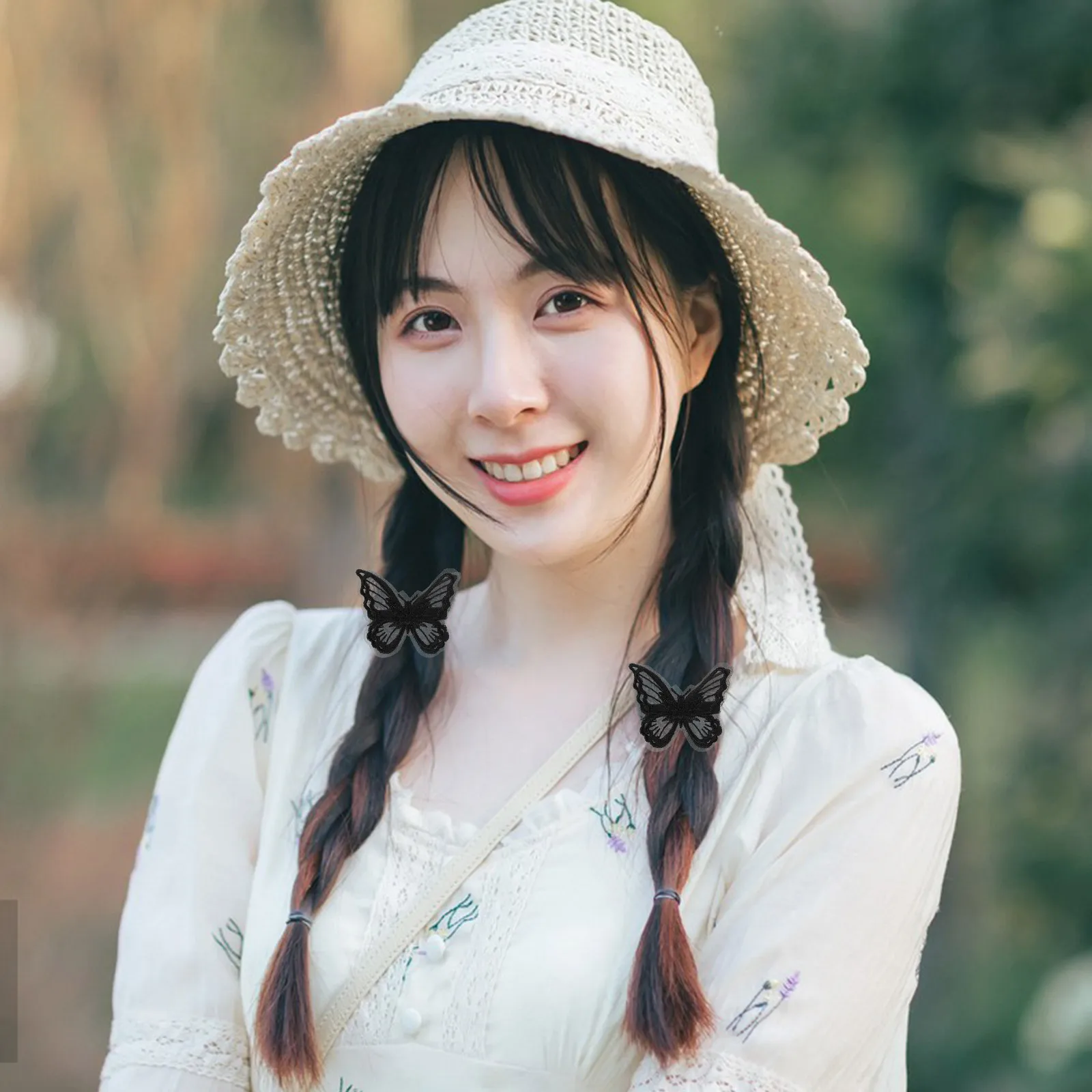 

4 шт., кружевные заколки для волос в форме бабочки, сетчатые заколки для волос с вышивкой для свадьбы, дня рождения, аксессуары для волос, вечерние аксессуары на Хэллоуин