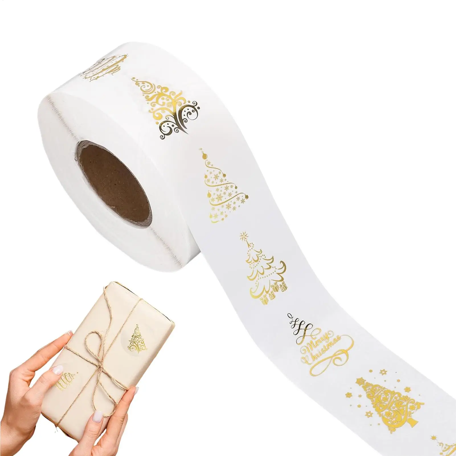 500pcs 1inch/2.5cm Clear Merry Christmas Stickers Presents Cards Tag Self Adhesive Seals Label Scrapbooking Stickers
