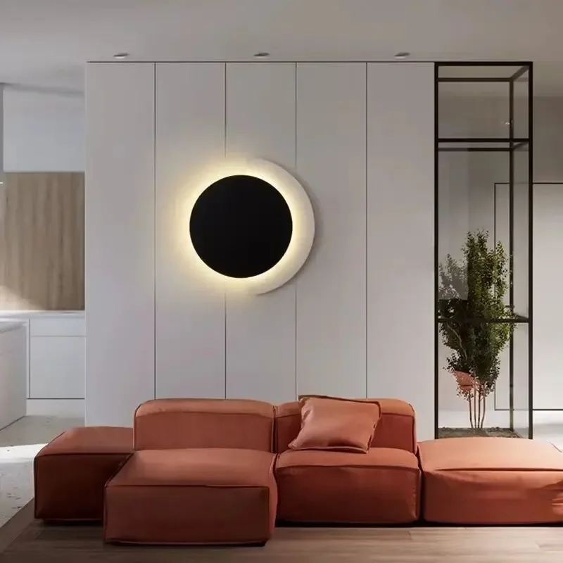 Designer Moon Eclipse Wall Light Nordic Modern Creative Corridor Living Room Simple Romantic Light Luxury Bedroom Bedlight