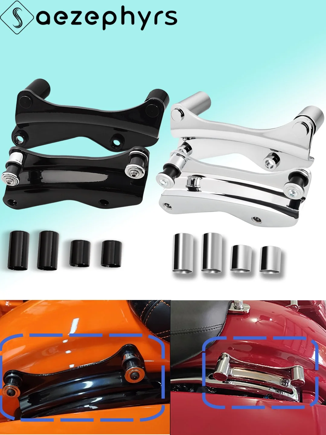 Kit de fixation 4 points pour motos, couvercles magnétiques amovibles pour Harley Touring CVO Street Glide FLHX Road King FLHR Electra Glide FLHT Road Glide FLTRX 2014-2024