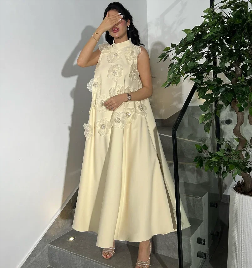 

Ankle Length High Collar Formal Dress Evening Dress Wedding Dress Plus Size Vestido Coctel Vestido Dourado Longo ชุดงานพรอม