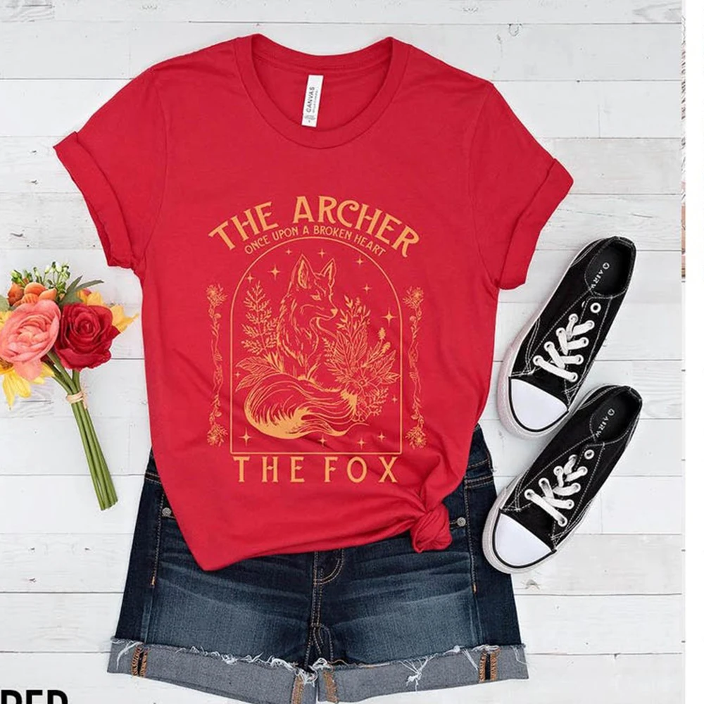 Cute Fantasy Books Jumper Shirts The Archer and The Fox Comfort TShirt Gift For Readers Hookish Bookworm Tee Y2K Top Streetwear