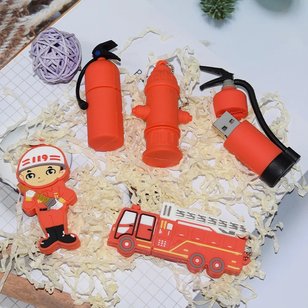 Cute Cartoon Fire Hydrant USB Flash Drive, Memory Stick, Presente Criativo, Pen Drive, 4GB, 8GB, 16GB, 32GB, 64GB, 128GB