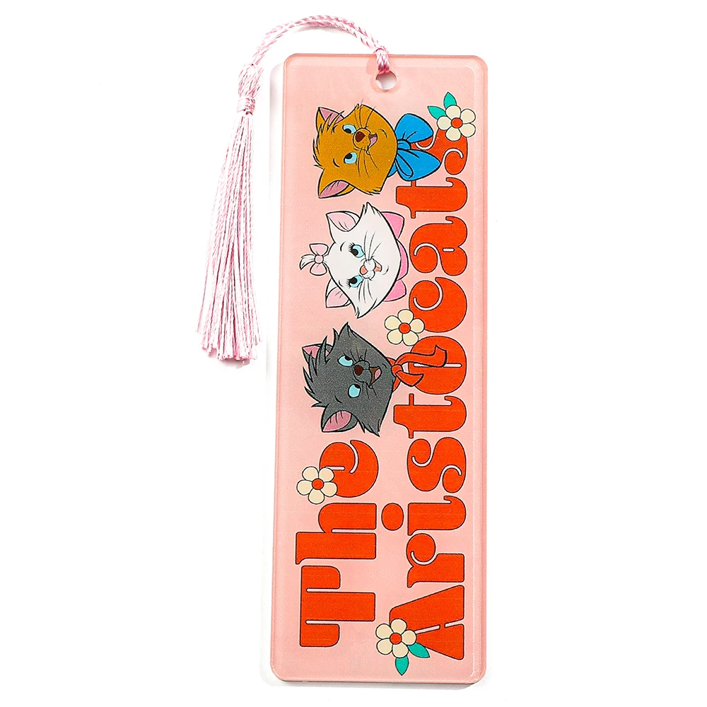 Disney Cartoon The Aristocats 3 Cats Bookmark for Women Men Kitten Lover Fans Cute Acrylic Cat Book Mark Accessories Gifts