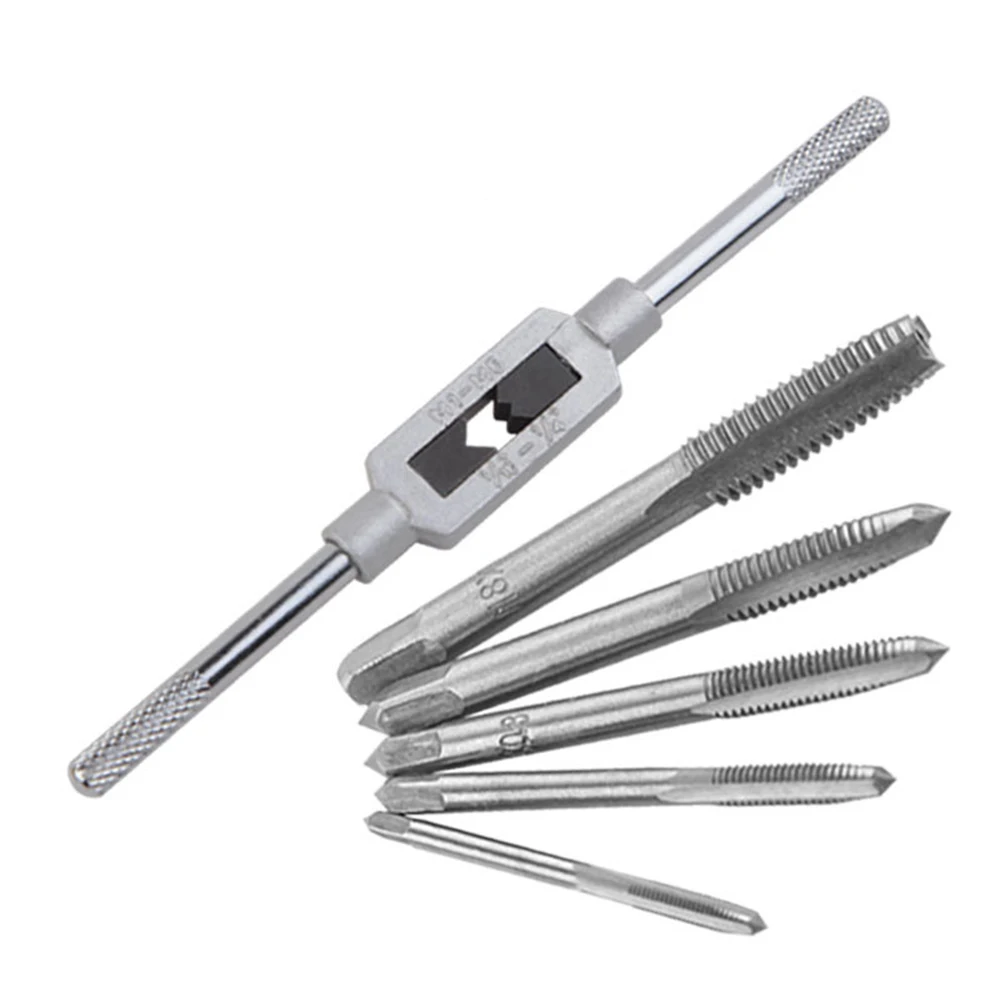 

1set Adjustable Tap Die Set ForM3-M8 Screw Taps Set With Dual-section Handle For Woodworking Machinery Maintenance Car Repair