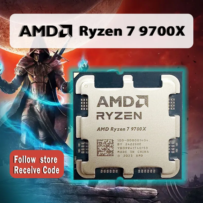 معالج AMD Ryzen 7 9700X الجديد R7 9700X 5.5 جيجا هرتز 8-Core 16-Thread 40 ميجابايت لعبة كاش 4NM TDP 65 واط مقبس AM5 وحدة المعالجة المركزية للألعاب Zen 5 بدون مروحة