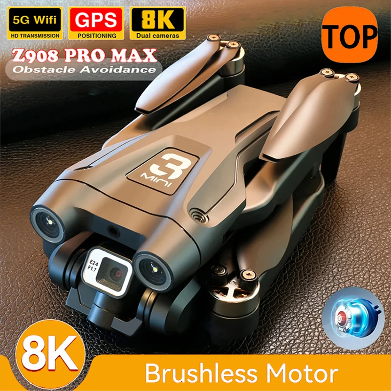 جديد Z908Max Dual8K GPS 10KM الطائرة بدون طيار المهنية WIFI FPV تجنب العوائق فرش أربعة محاور قابلة للطي Rc كوادكوبتر المئزر بيع