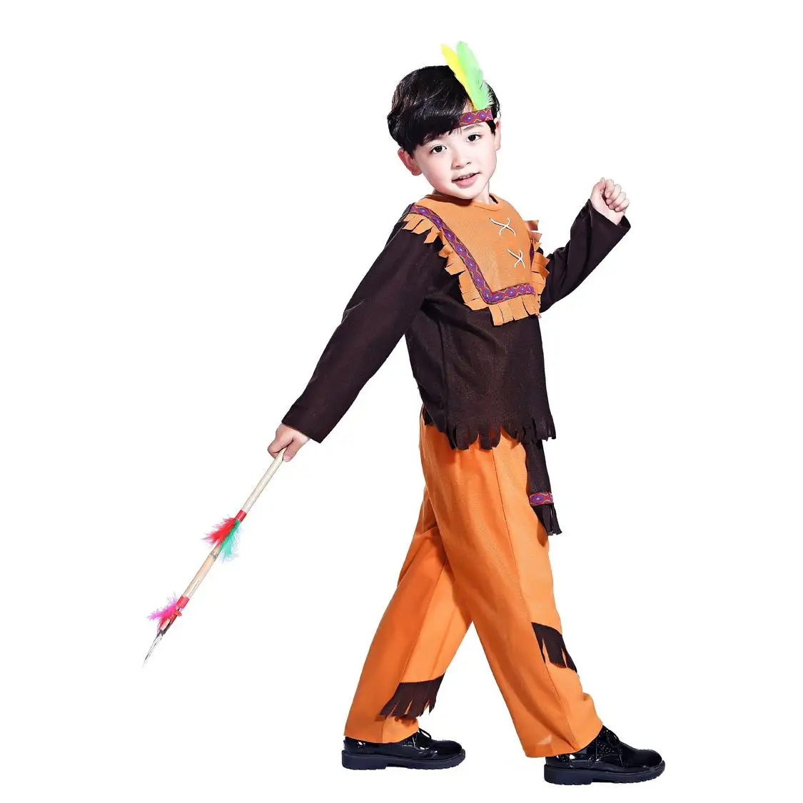 جديد أزياء الهالوين التأثيرية للأطفال والكبار الهندي حفلة تنكرية للرقص الاسمية أداء المسرح العرقي التقليدي