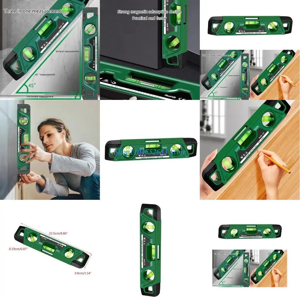 

Y6GD Gradienter 3Vials Level Spirits Level Torpedoes Level Measuring Ruler