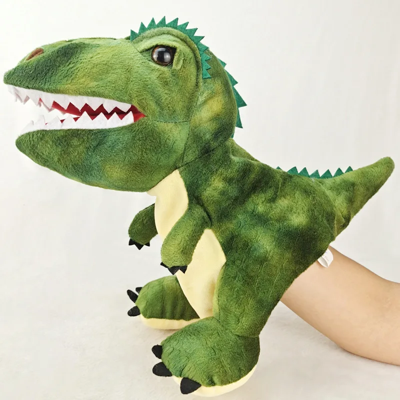 Marionnette à main du monde des dinosaures, 25cm, mignon, stégosaure, ptérosaure, t-rex, tricératops, beurre, jouets en peluche, accessoire de conte