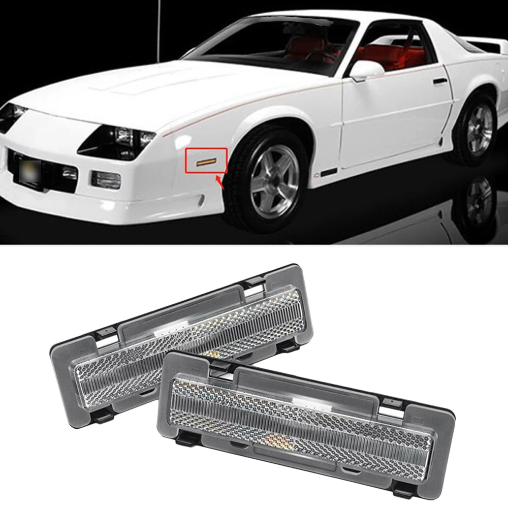 1 Pair LED Car Side Turn Signal Lights LED Amber Brighter Lights for Chevy Camaro 1982-1992, for Pontiac Firebird 1982-1992