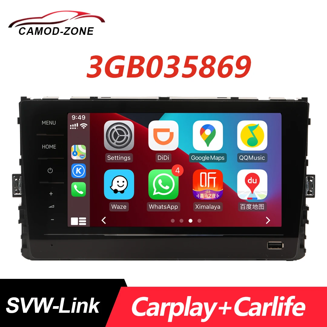 

3GB035869 Noname Carplay RCD520 Car Radio 8 inch MIB 3 Touch Screen Full Glass Navigator for VW MQB Jetta T-roc T-cross Tiguan