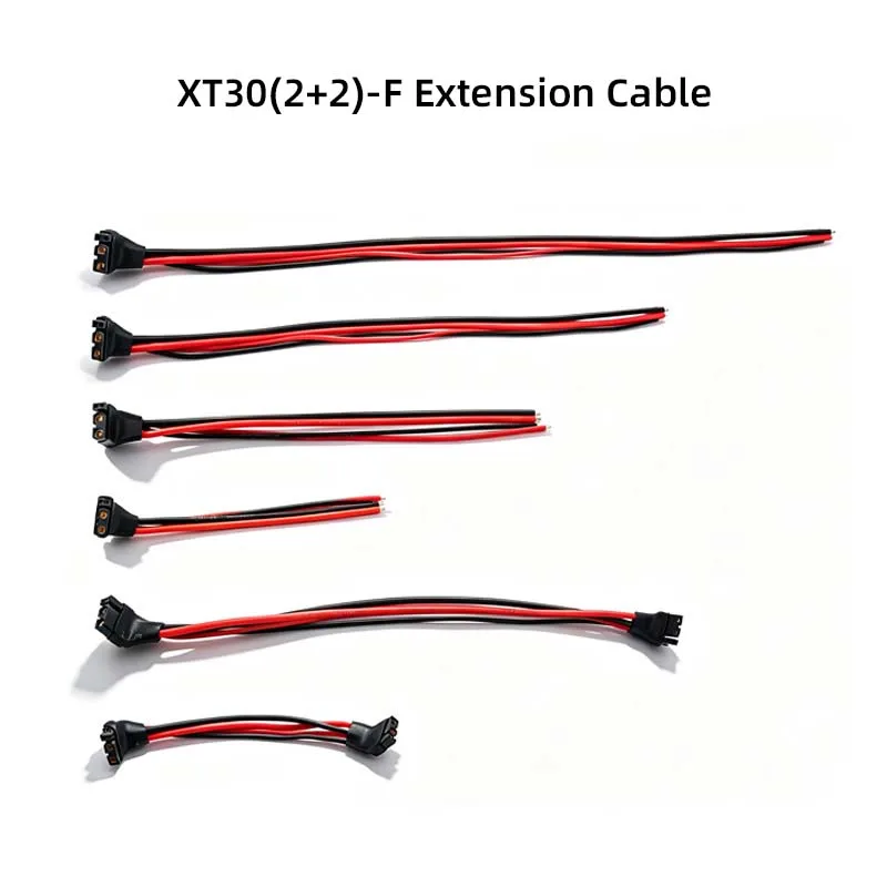Servo Motor Connection Cable, Elbow Connector XT30 (2+2)-F Extension Cable with Gold-Plated Power Plug