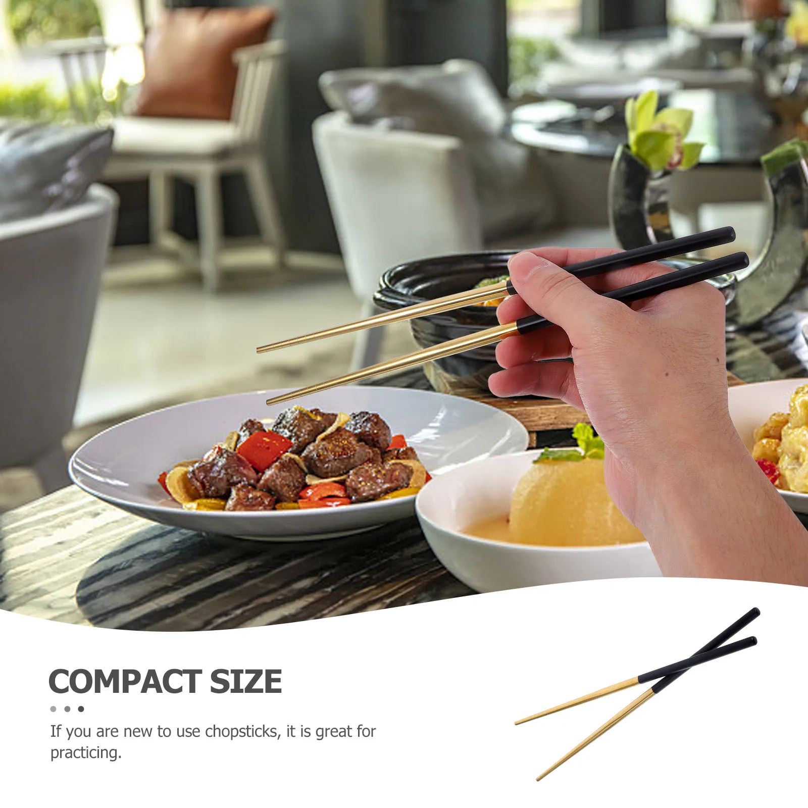 

Stainless Steel Chopsticks Black Gold 304 Spiral AntiSlip Kitchen Tableware Reusable Household Metal Dining Storage