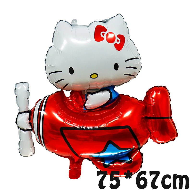 Ensemble de ballons en aluminium Hello Kitty pour filles, fournitures de fête, décoration de fête, joyeux anniversaire, décor de chambre, cadeau