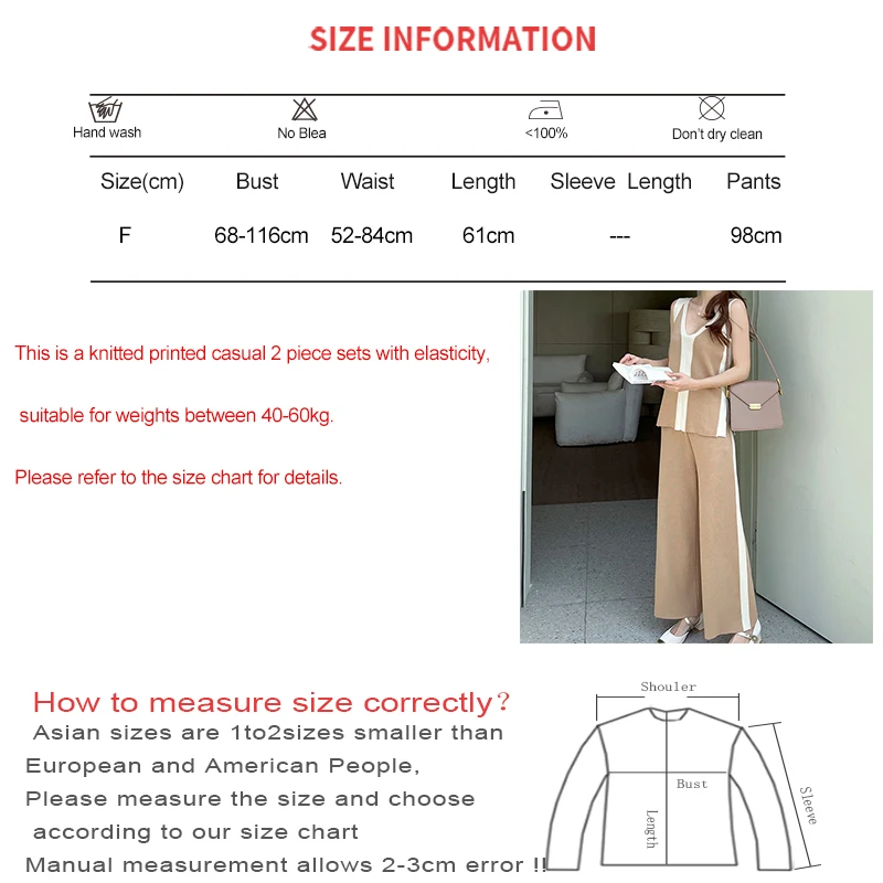 HELIAR Women Office Knit 2 Piece Sets V-Neck Tank Top and Elastic High Waist Wide Leg Pants Set Patchwork Casual Summer Outfits