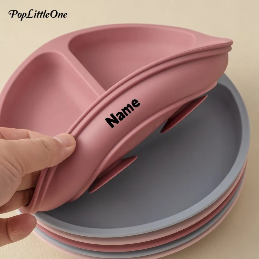 

Personalized Name 1PCS Baby Feeding Dishes Plate Children's Silicone Sucker Bowl Training Tableware Baby Feeding Bowl BPA Free