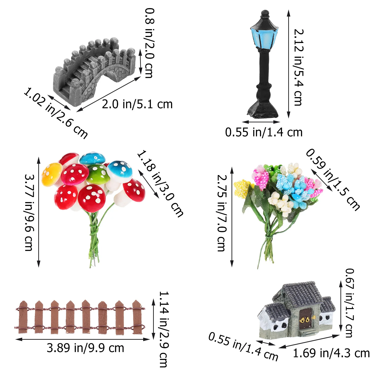 

1Set Chinese Style Miniature Ornaments Kit Micro Landscape Garden Decor DIY Resin Crafts Outdoor Bonsai Yard Adornments