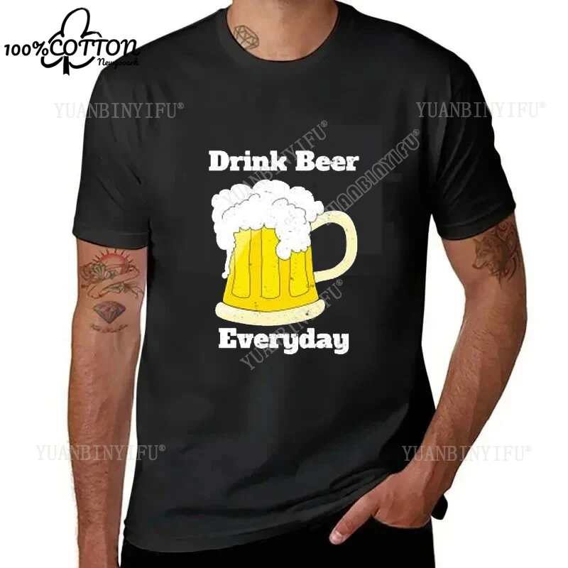 الترفيه الكلاسيكية "عيد الجمعة البيرة" تي شيرت مطبوع أعلى القطن تي شيرت سلسلة س الرقبة قصيرة الأكمام فضفاضة مريحة المنتج الساخن #5