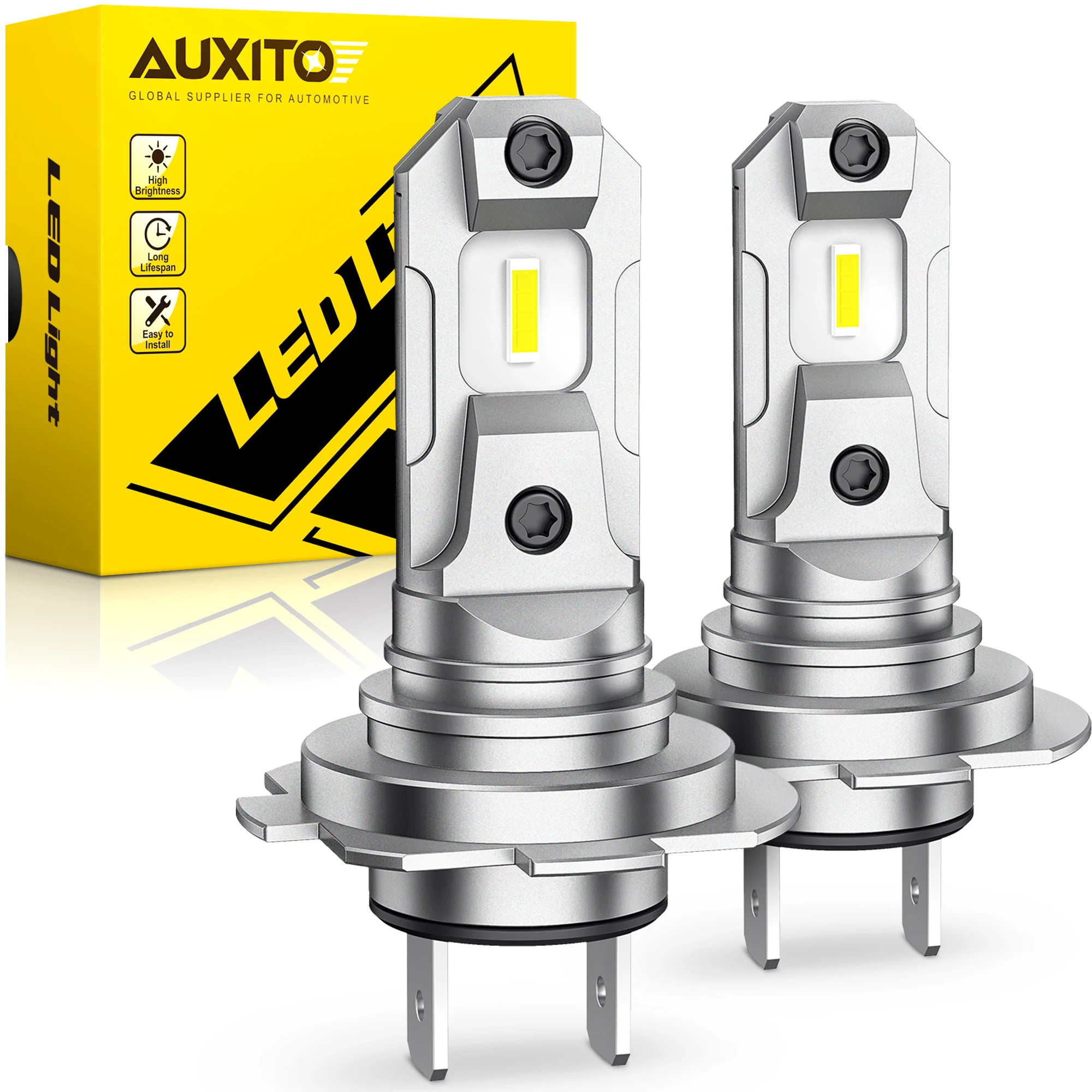 AUXITO 2X H7 LED Canbus Headlight Bulb for Volkswagen Golf 5 6 7 mk6 mk7 Volvo v50 v70 Toyota Auris Honda Civic 360 H7 LED Light