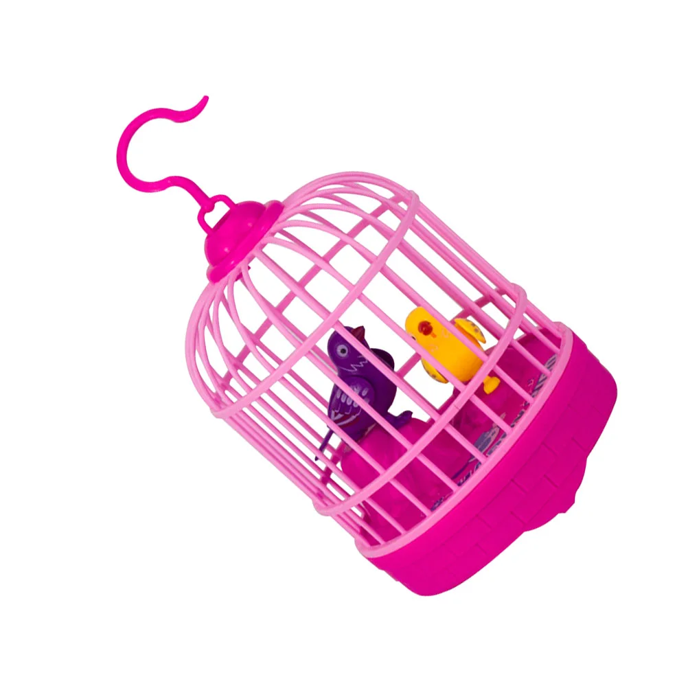 1PC Imitation Parrot Cage Toy Electric Lighting Inductive Voice Control Bird Cage Toy Educational Toy for Children Kids Without