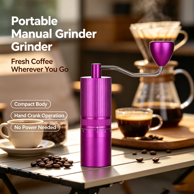 Guofeng Portable Hand-Crank Coffee Grinder, Manual Coffee Grinder, Externally Adjustable Coffee Grinder
