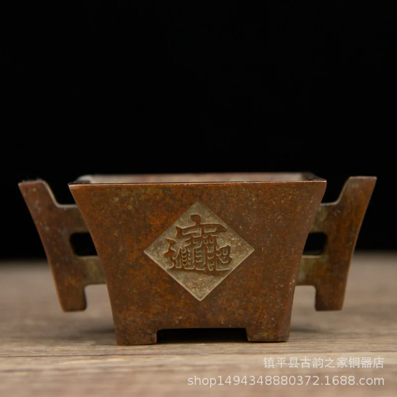 

Медный кувшин для риса, маленькое украшение для офиса, гостиной, магазина, декор для рабочего стола, подарок ручной работы