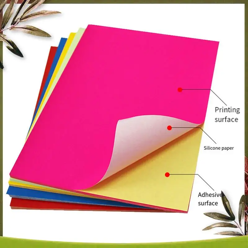 New-A4 Sticker Paper 8.27X11.69 Inch For Laser/Inkjet Printers For Office School Pink