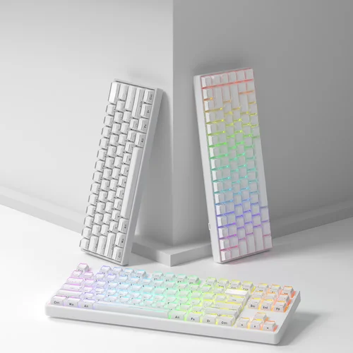 Imagen 2 del producto Teclas laterales redondas XVX Jelly, cristal de hielo, perfil OEM blanco translúcido, tapa de tecla rusa/coreana para teclado mecánico Cherry MX