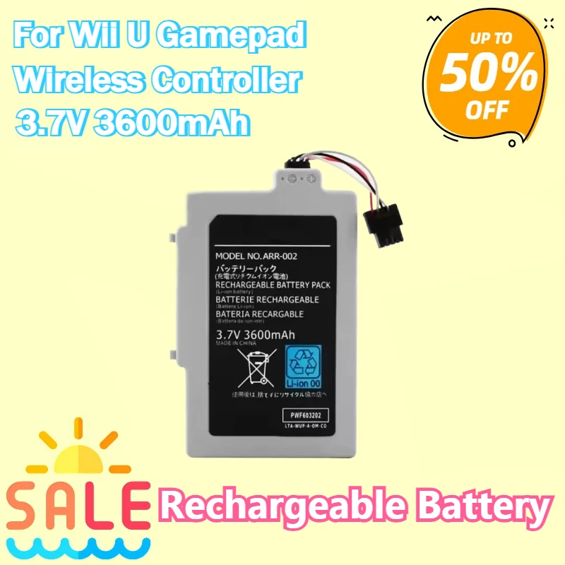 

ARR-002 3.7V 3600mAh High - Performance Rechargeable Battery for Wii U Gamepad Wireless Controller with Quick - Charge Feature