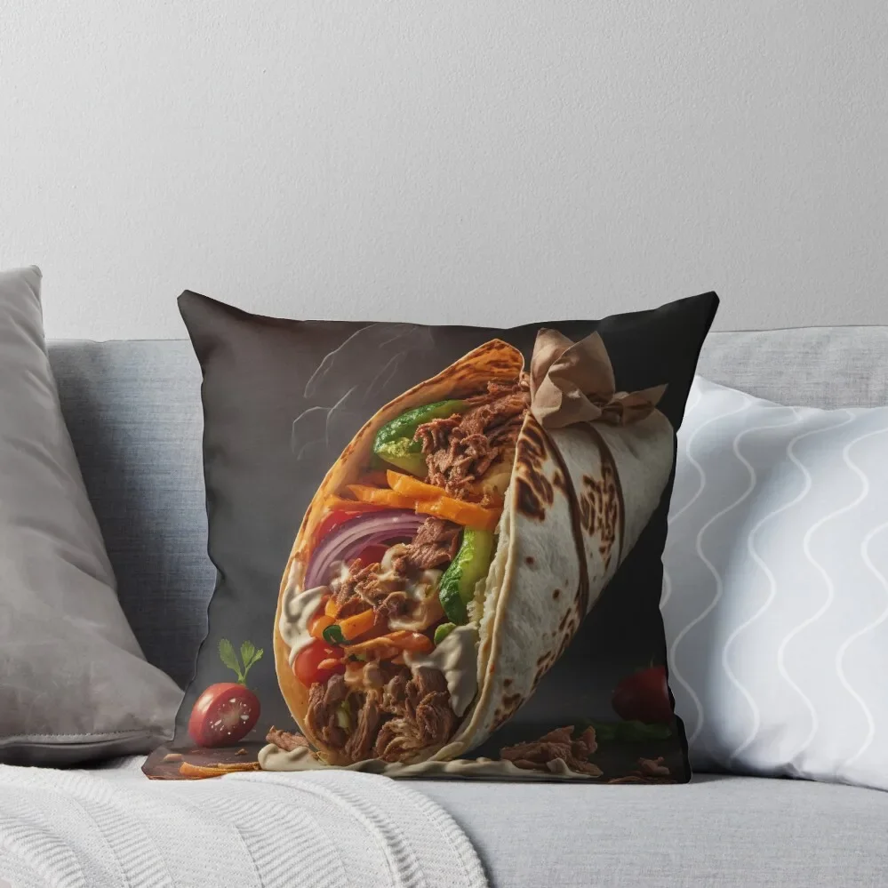 

Kebap - Shawarma - Yummy Yummy Throw Pillow Luxury Cushion Cover bed pillows