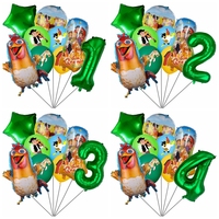 9Pcs La Granja Zenon Farm Party Foil Balloon Set Decoration Kids Birthday Party 1 2 3 4 5 6 7 8 9th Balloon Baby Shower Supplies