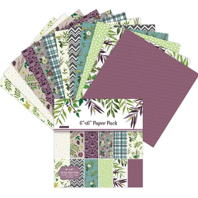 24 Blatt Blätter Bastel papier Pads Schneidwerk zeuge Kunst Hintergrund Origami Scrapbooking-Karte Herstellung Lieferungen