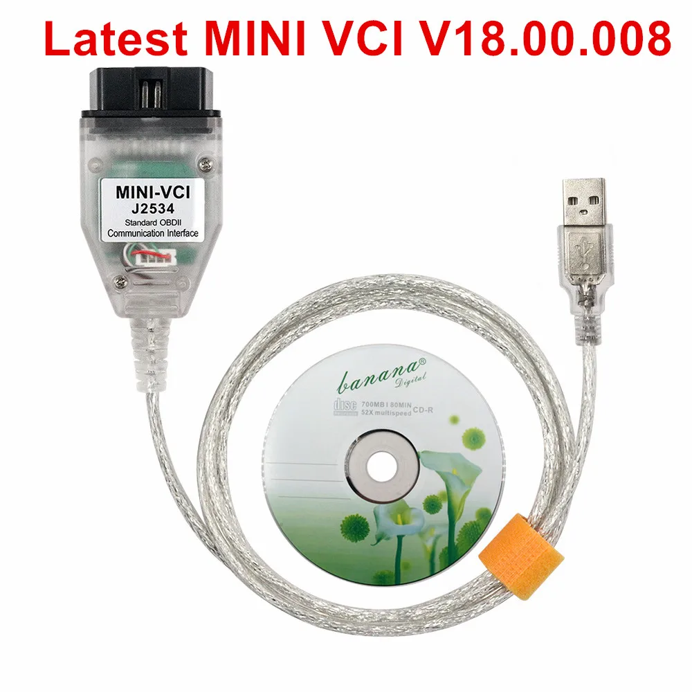 2025 Newest MINI-VCI Cable For T-oyota V18.00.008 MINI VCI Standard Interface TIS Techstream J2534 OBD2 OBDII Diagnostic Tool